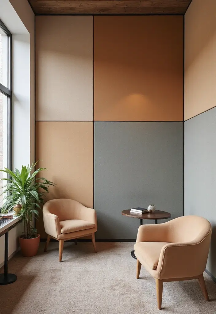 25 Accent Wall Office Ideas That Steal the Spotlight 10 25 Accent Wall Office Ideas That Steal the Spotlight - 10. Fabric Wall Panels