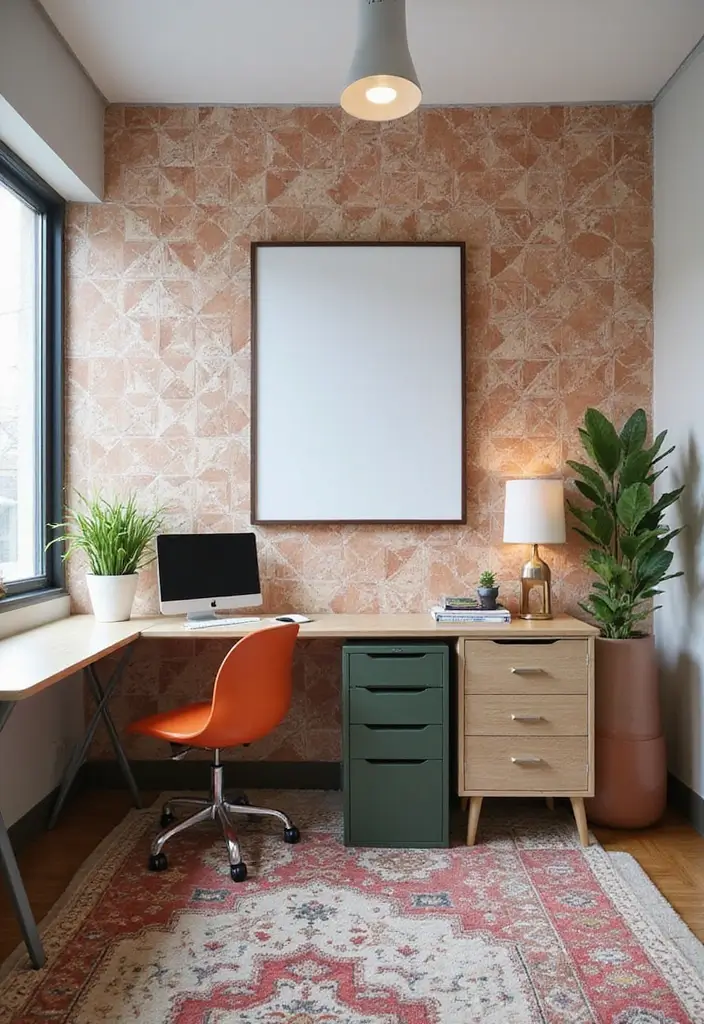 25 Accent Wall Office Ideas That Steal the Spotlight 13 25 Accent Wall Office Ideas That Steal the Spotlight - 13. Geometric Patterns