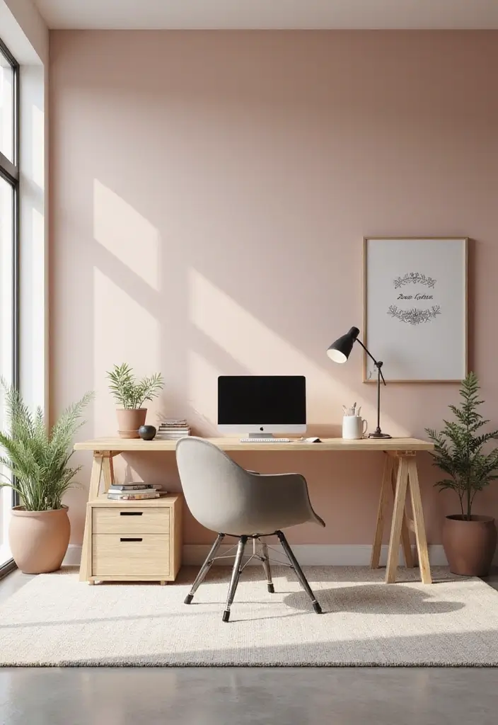 25 Accent Wall Office Ideas That Steal the Spotlight 15 25 Accent Wall Office Ideas That Steal the Spotlight - 15. Minimalist Accent Walls