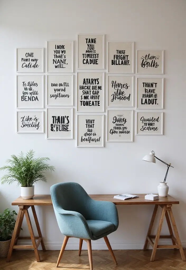 25 Accent Wall Office Ideas That Steal the Spotlight 17 25 Accent Wall Office Ideas That Steal the Spotlight - 17. Inspirational Quote Walls