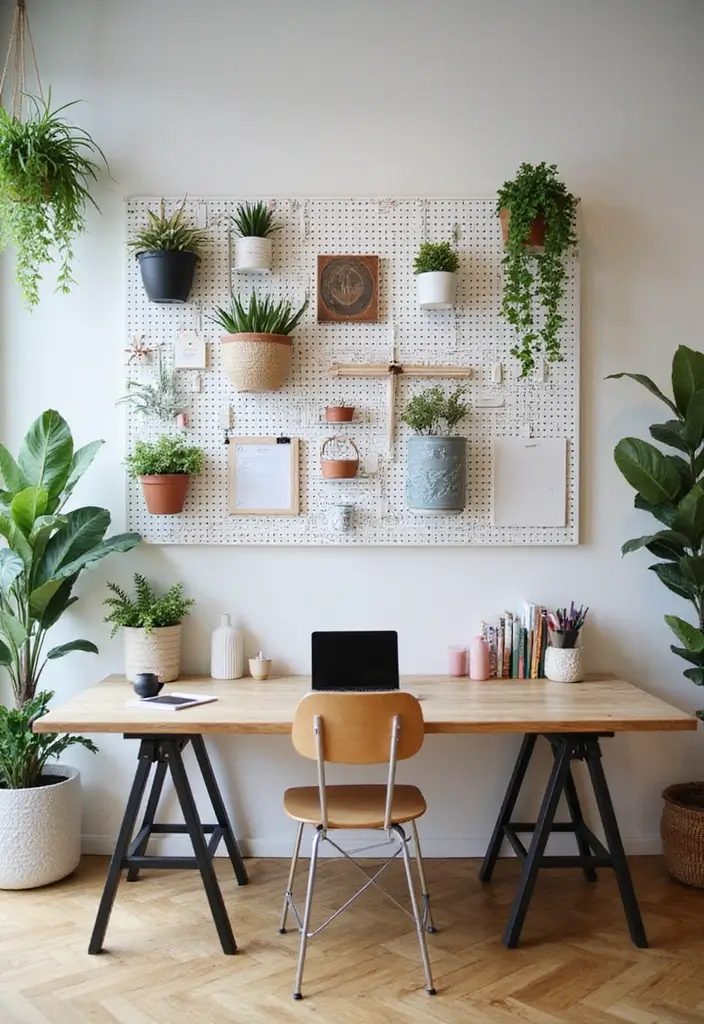 25 Accent Wall Office Ideas That Steal the Spotlight 18 25 Accent Wall Office Ideas That Steal the Spotlight - 18. Stylish Pegboards