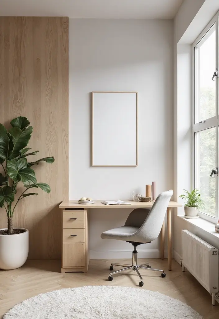 25 Accent Wall Office Ideas That Steal the Spotlight 22 25 Accent Wall Office Ideas That Steal the Spotlight - 22. Scandinavian Style