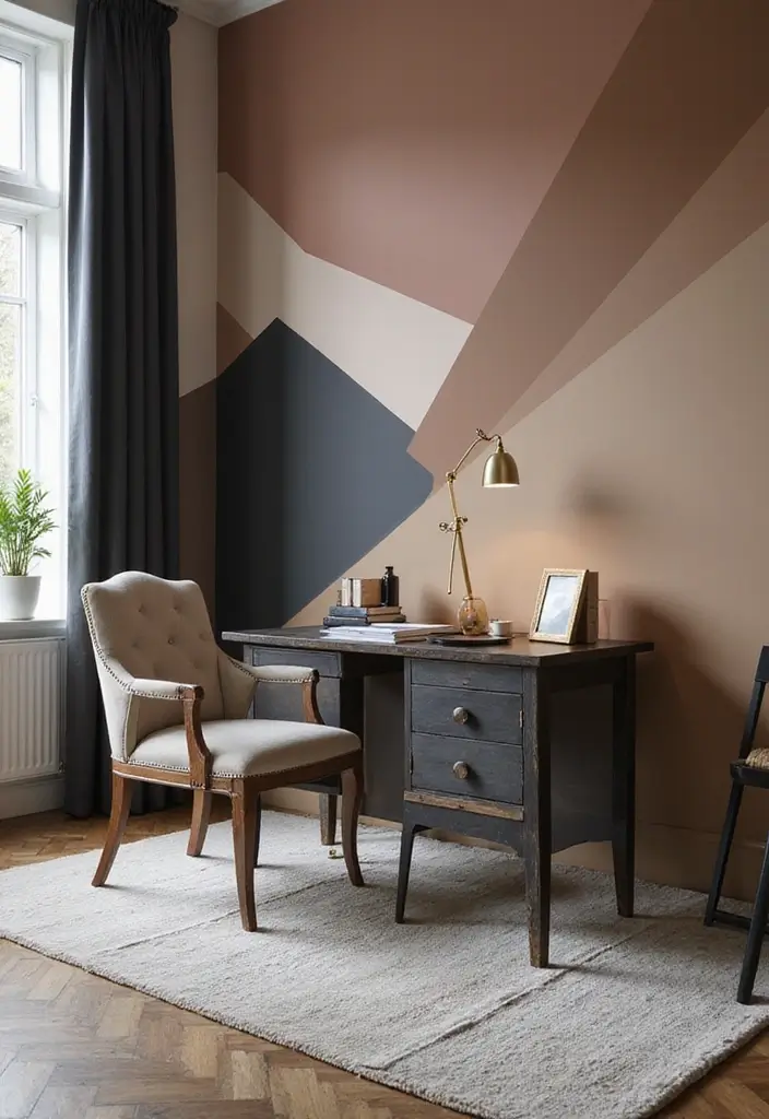 25 Accent Wall Office Ideas That Steal the Spotlight 24 25 Accent Wall Office Ideas That Steal the Spotlight - 24. Monochromatic Magic