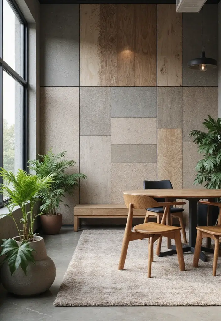 25 Accent Wall Office Ideas That Steal the Spotlight 7 25 Accent Wall Office Ideas That Steal the Spotlight - 7. Textured Wall Panels