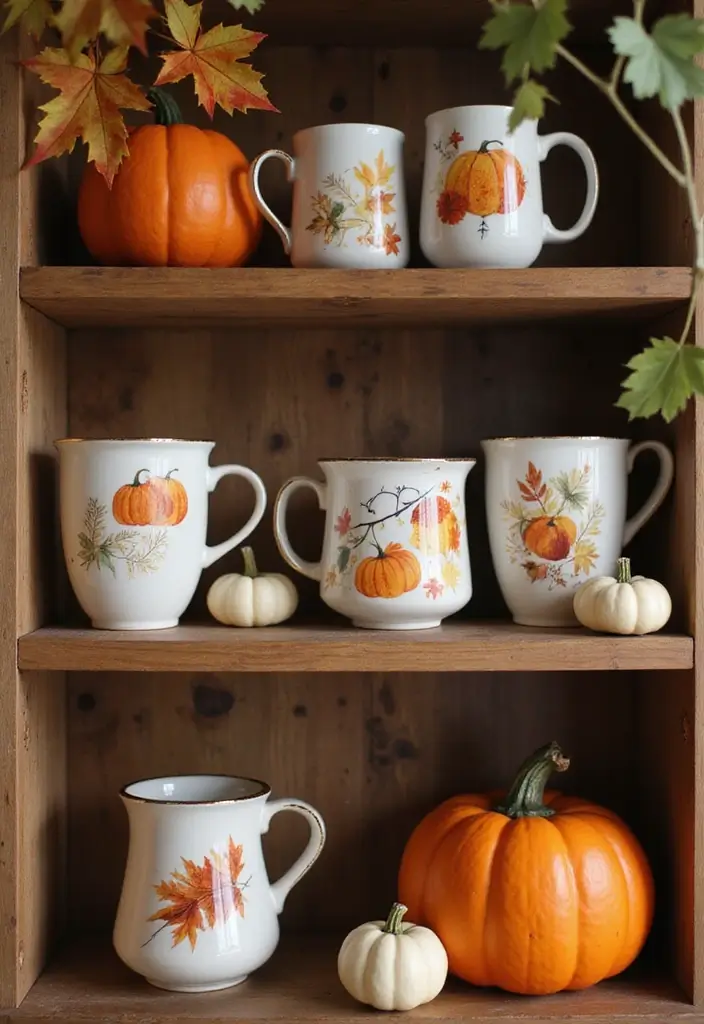 25 Fall Office Decor Ideas That Feel Warm and Seasonal 15 25 Fall Office Decor Ideas That Feel Warm and Seasonal - 15. Seasonal Mug Collection