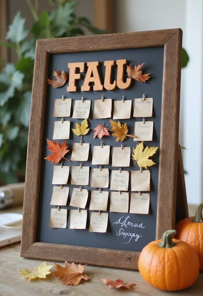 25 Fall Office Decor Ideas That Feel Warm and Seasonal 16 25 Fall Office Decor Ideas That Feel Warm and Seasonal - 16. Crafty Calendar Displays