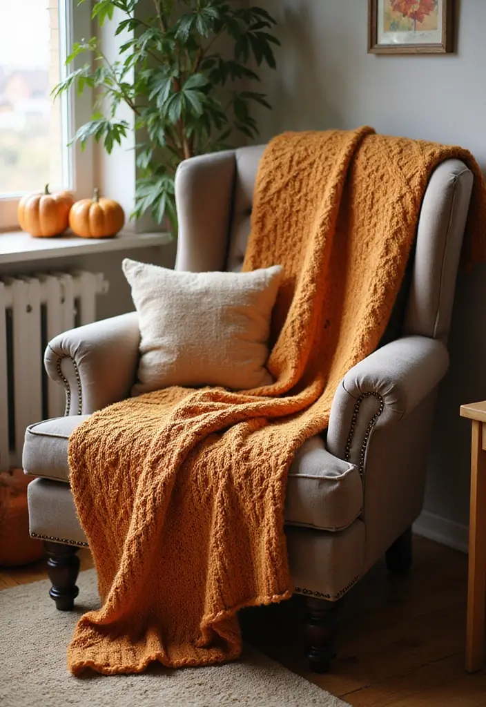 25 Fall Office Decor Ideas That Feel Warm and Seasonal 2 25 Fall Office Decor Ideas That Feel Warm and Seasonal - 2. Cozy Textiles