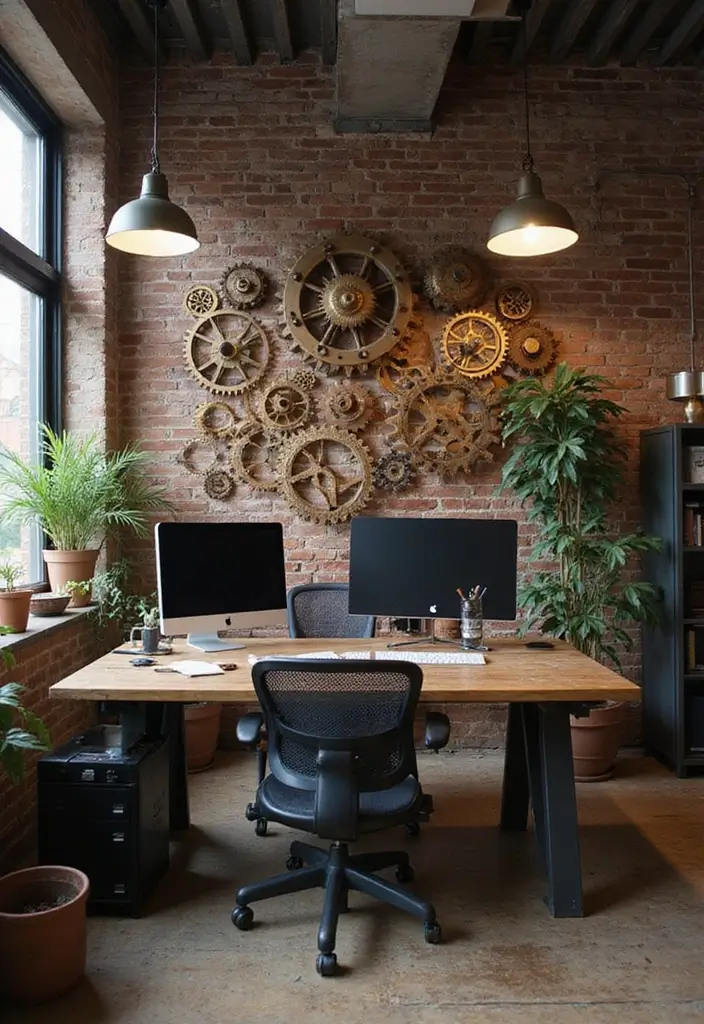 25 Man Cave Office Ideas That Feel Bold and Unique - 11. Vintage Gear Decor
