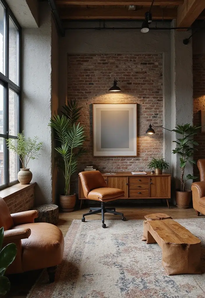 25 Man Cave Office Ideas That Feel Bold and Unique - 17. Layered Textures