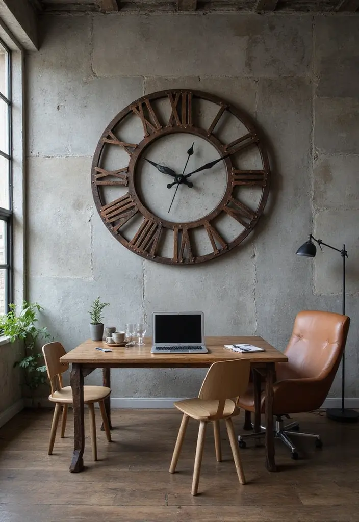25 Man Cave Office Ideas That Feel Bold and Unique - 21. Unique Wall Clock Styles