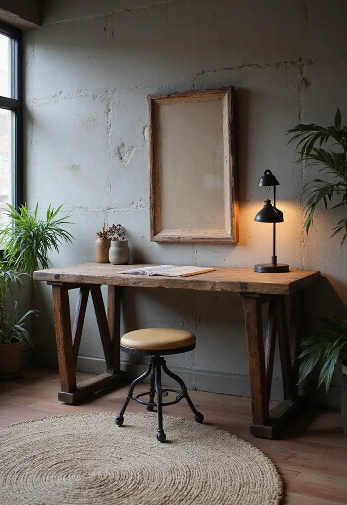 25 Man Cave Office Ideas That Feel Bold and Unique - 7. Industrial-Style Furniture