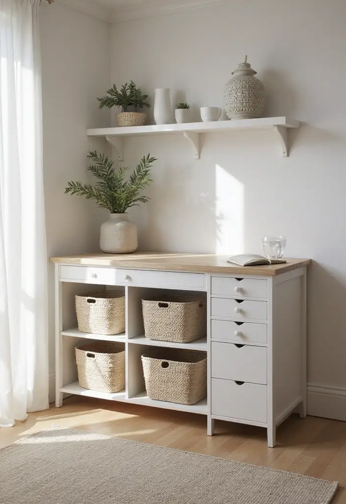 25 Office Nook Ideas That Fit in the Smallest Spaces - 8. Desk with Built-In Storage