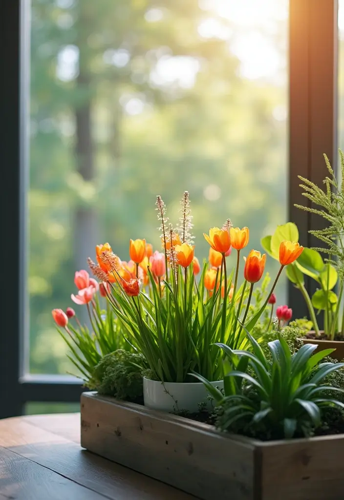 25 Office with Plants Inspirations That Bring Fresh Energy - 12. Seasonal Plant Displays