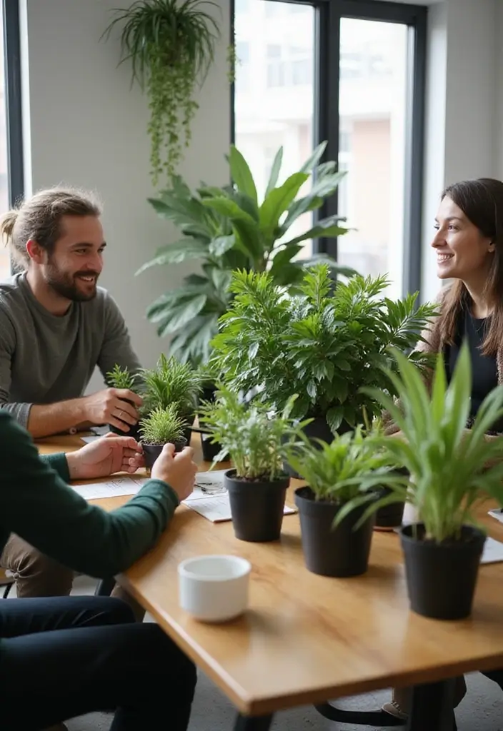 25 Office with Plants Inspirations That Bring Fresh Energy - 16. Office Plant Swap