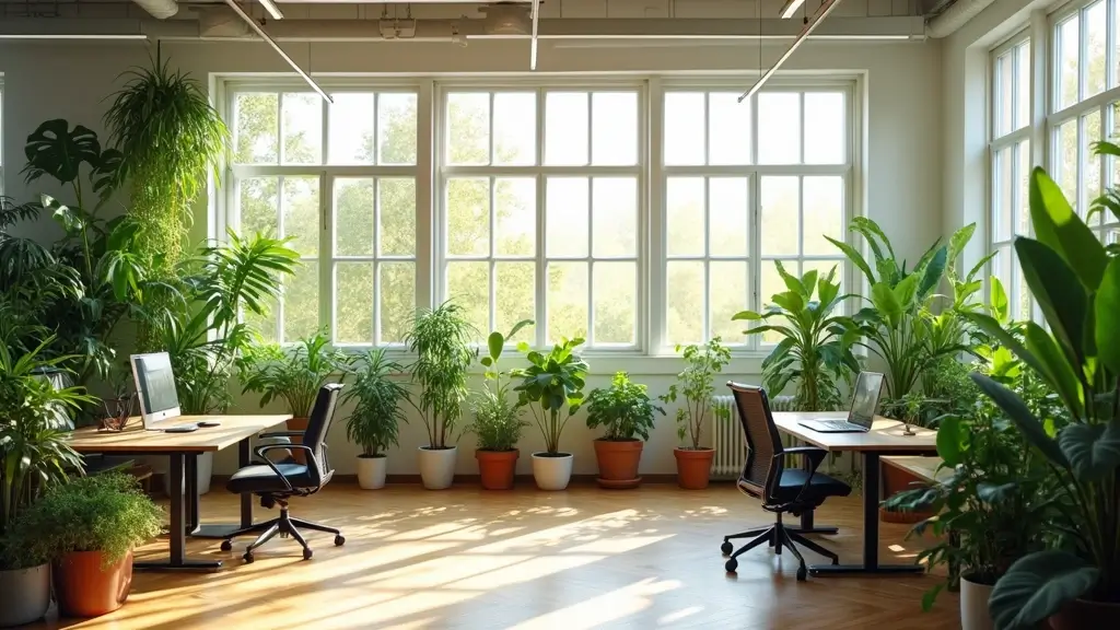 25 Office with Plants Inspirations That Bring Fresh Energy