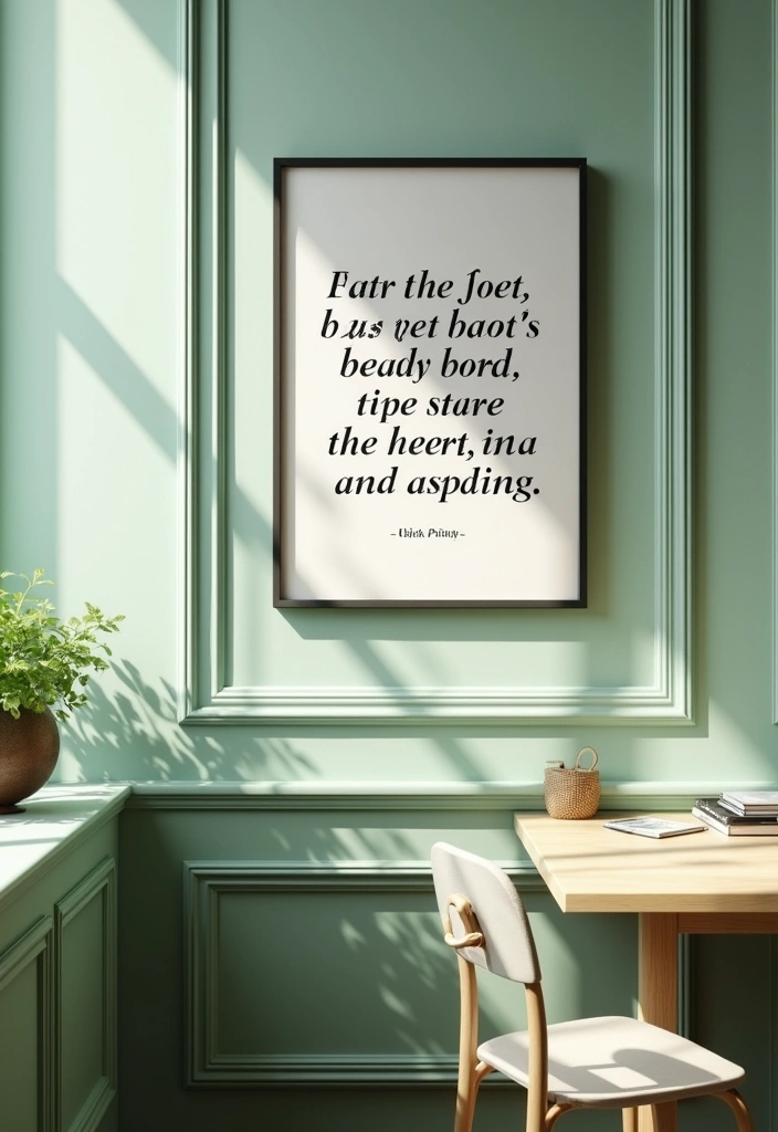 25 Sage Green Office Ideas That Feel Calm and Trendy - 22. Inspirational Quotes