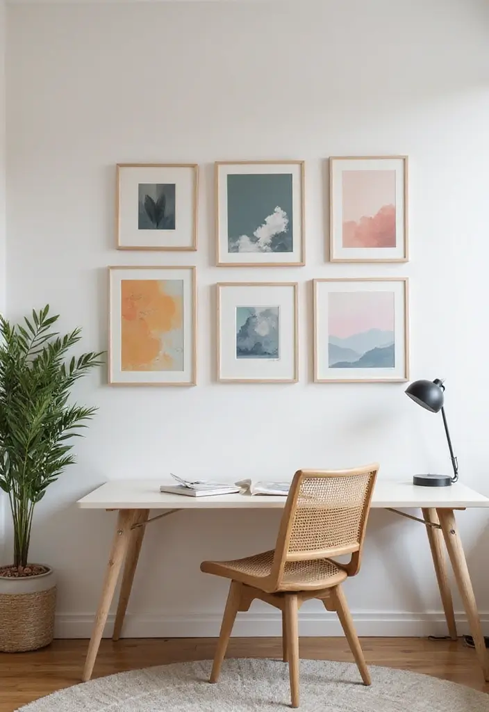 25 Sage Green Office Ideas That Feel Calm and Trendy - 6. Calming Artwork