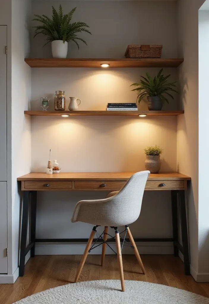 27 Living Room Office Combos That Actually Work - 1. The Stylish Desk Nook