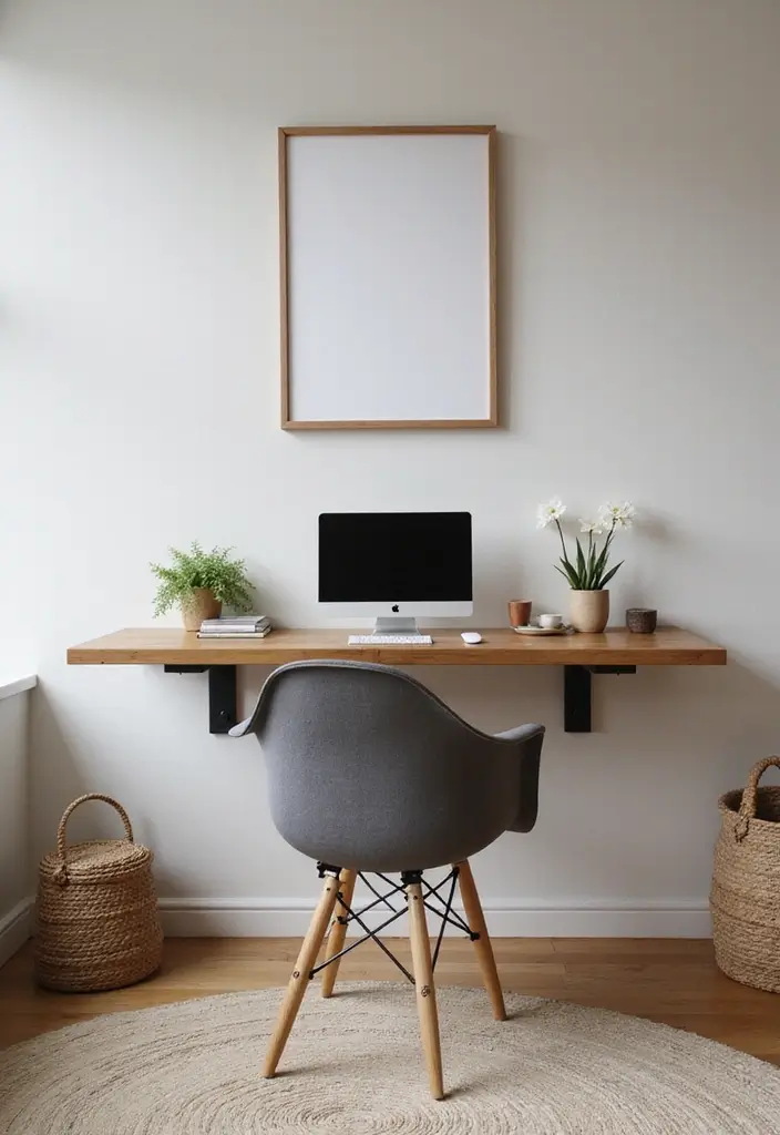 27 Living Room Office Combos That Actually Work - 14. Floating Desks
