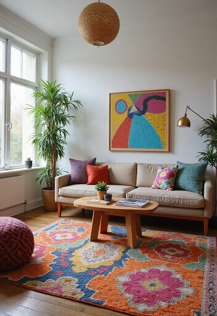 27 Living Room Office Combos That Actually Work - 15. Playful Patterns