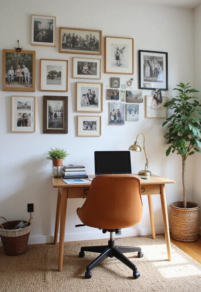 27 Living Room Office Combos That Actually Work - 19. Personalized Decor
