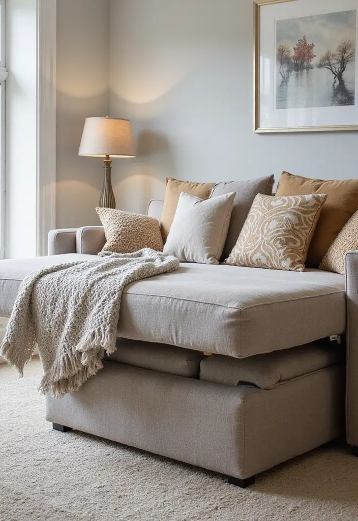 27 Living Room Office Combos That Actually Work - 2. The Multifunctional Sofa