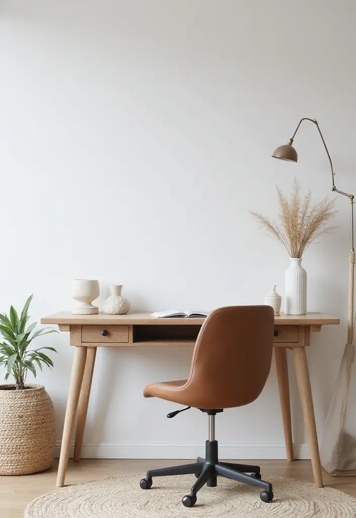 27 Living Room Office Combos That Actually Work - 8. Scandinavian Minimalism