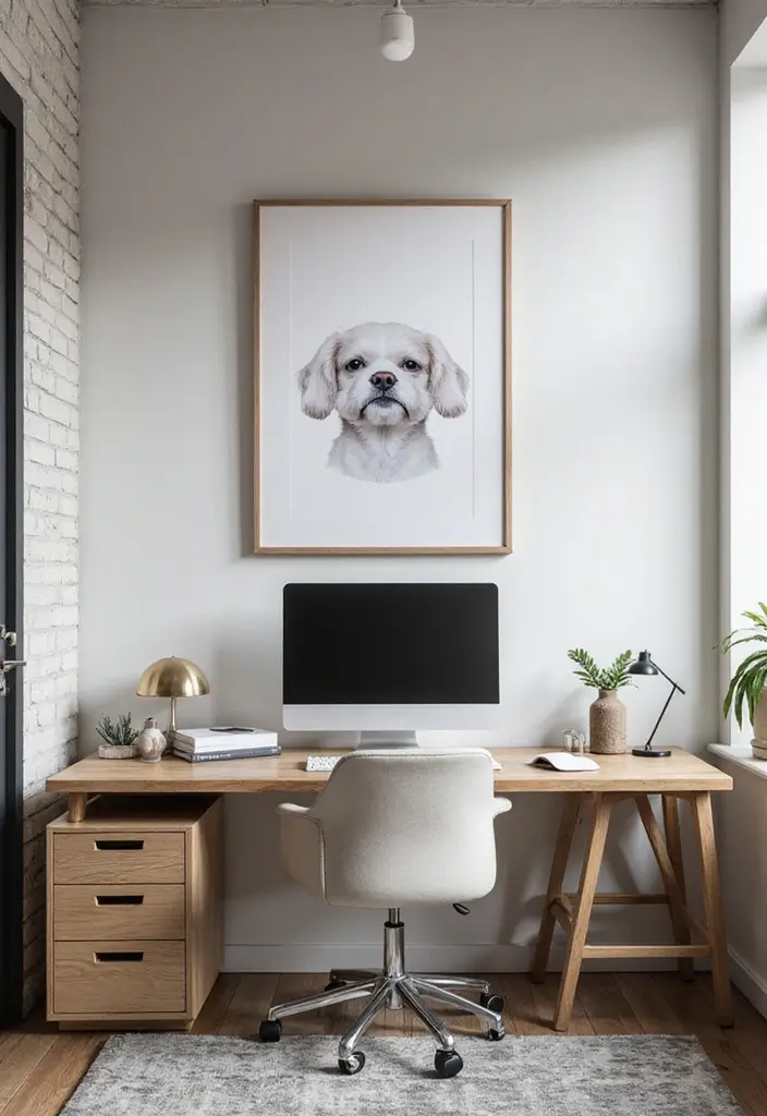 27 Office Desk Decor Ideas That Show Your Personality 21 27 Office Desk Decor Ideas That Show Your Personality - 21. Custom Wall Art