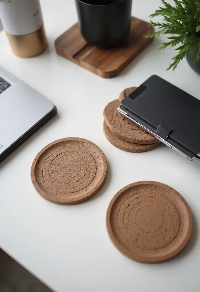 27 Office Desk Decor Ideas That Show Your Personality 23 27 Office Desk Decor Ideas That Show Your Personality - 23. Stylish Coasters