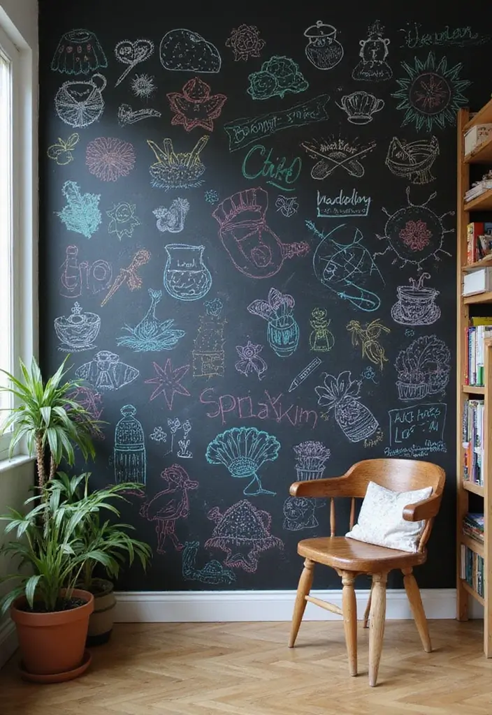27 Office Playroom Combo Ideas That Parents Will Love 15 27 Office Playroom Combo Ideas That Parents Will Love - 15. A Chalkboard Wall