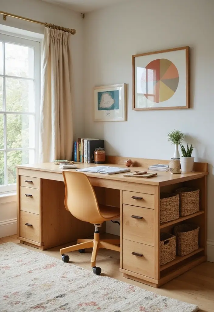 27 Office Playroom Combo Ideas That Parents Will Love 18 27 Office Playroom Combo Ideas That Parents Will Love - 18. Multi-functional Desks