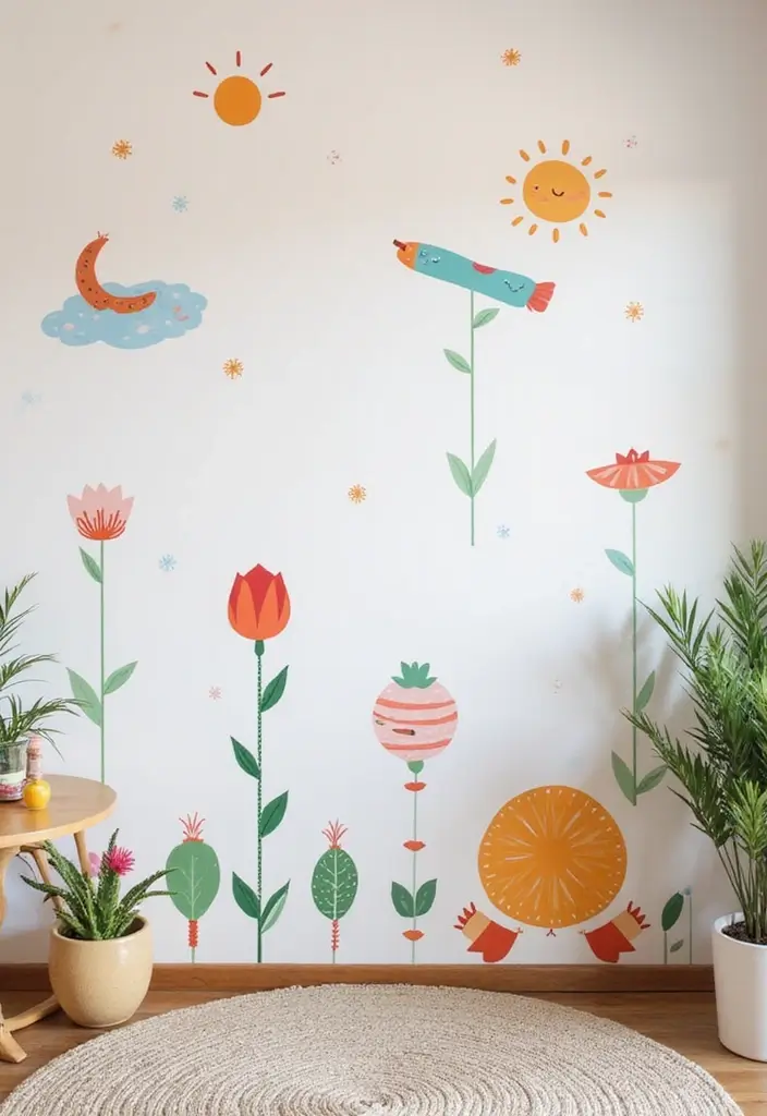 27 Office Playroom Combo Ideas That Parents Will Love 20 27 Office Playroom Combo Ideas That Parents Will Love - 20. Playful Wall Decals