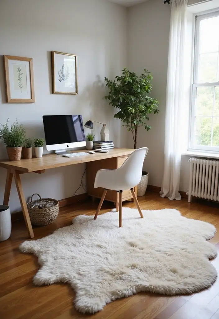 28 Cozy Office Ideas That Make Work Feel Relaxing 5 28 Cozy Office Ideas That Make Work Feel Relaxing - 5. Soft Area Rugs for Comfort