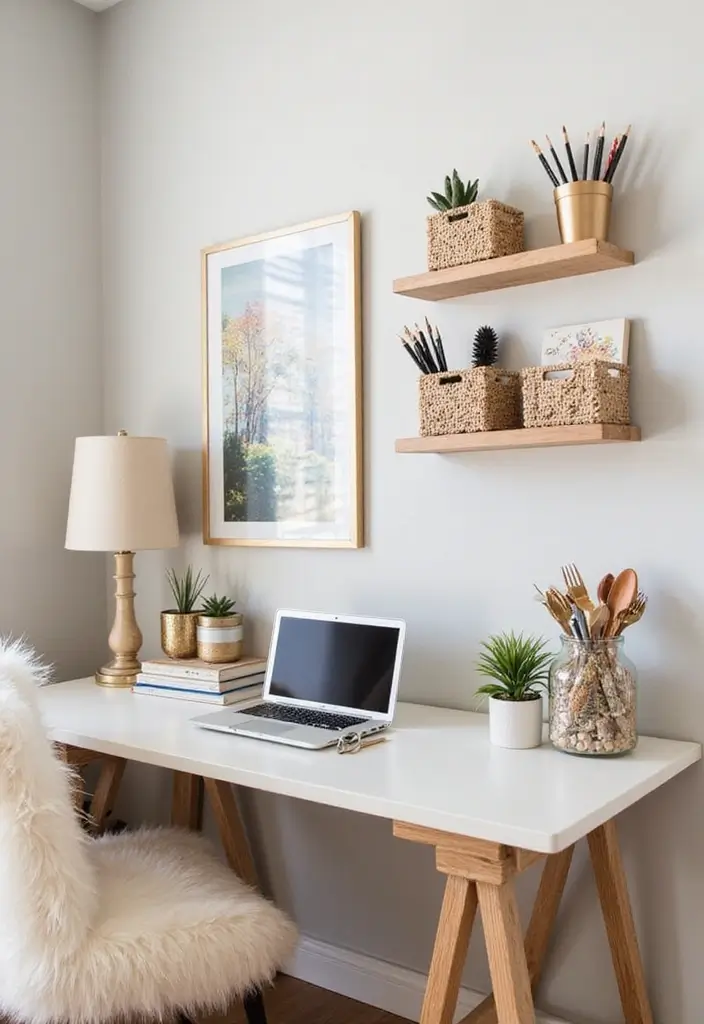 28 Cozy Office Ideas That Make Work Feel Relaxing 7 28 Cozy Office Ideas That Make Work Feel Relaxing - 7. Unique Desk Organization