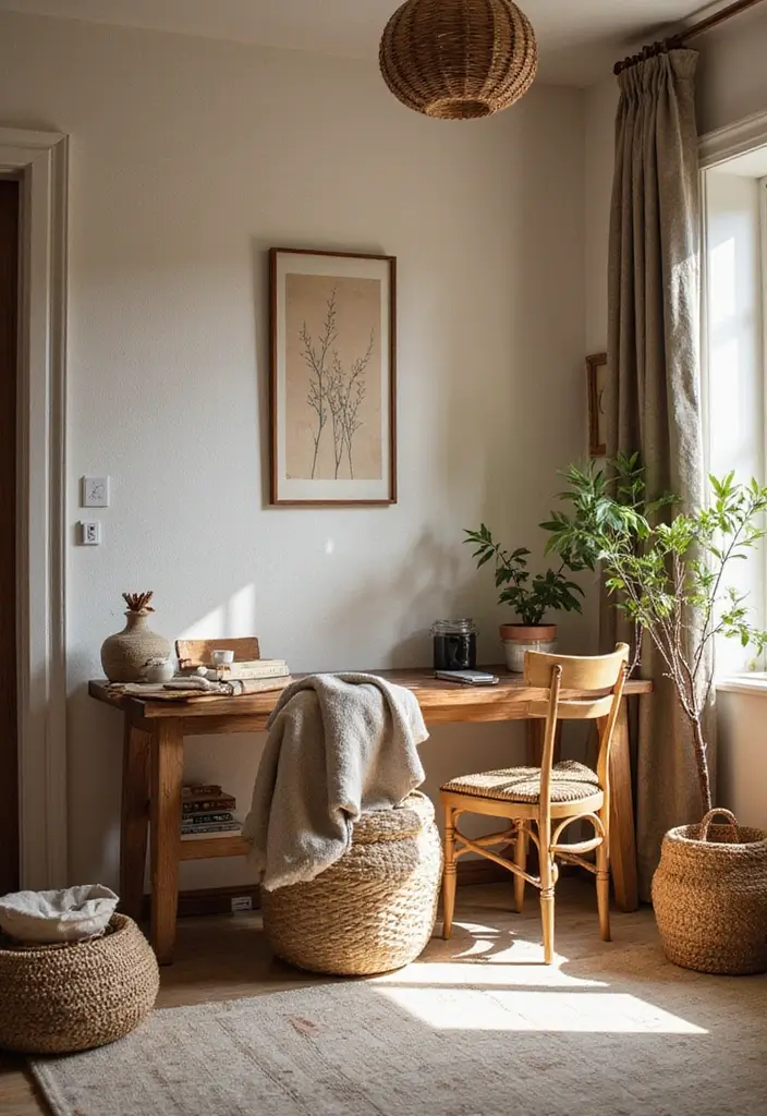 28 Cozy Office Ideas That Make Work Feel Relaxing 8 28 Cozy Office Ideas That Make Work Feel Relaxing - 8. Incorporate Textures for Warmth