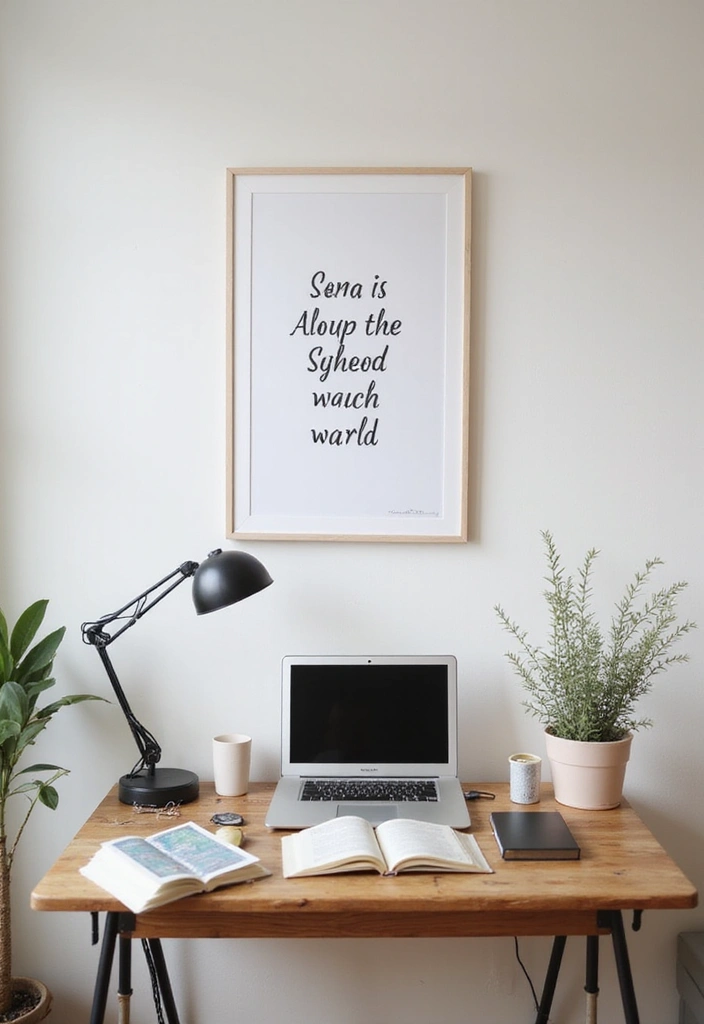 28 Office Desk Organization Ideas That Save Time 10 28 Office Desk Organization Ideas That Save Time - 10. Inspirational Art to Boost Mood