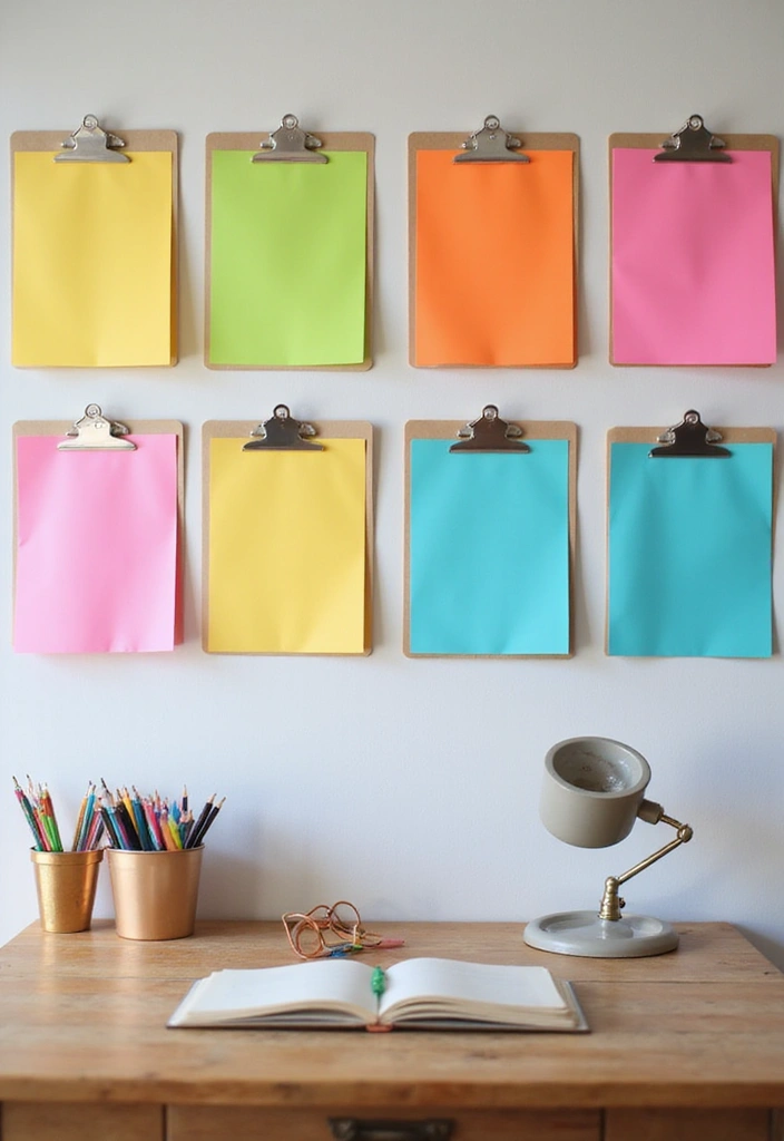 28 Office Desk Organization Ideas That Save Time 16 28 Office Desk Organization Ideas That Save Time - 16. Use Clipboards for Active Projects