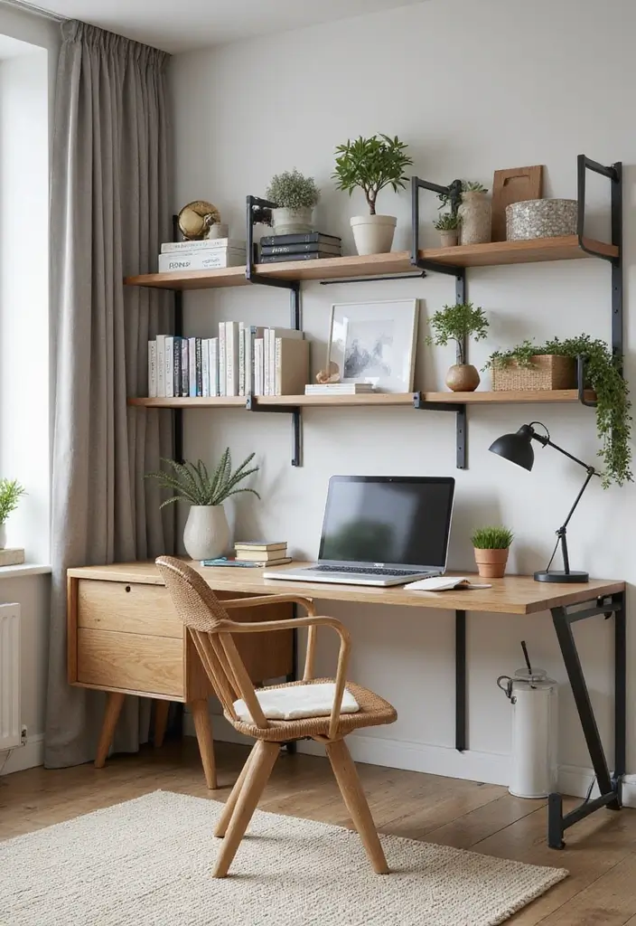 28 Office with Bookshelves Ideas That Look Smart and Cozy - 10. Multi-functional Shelves