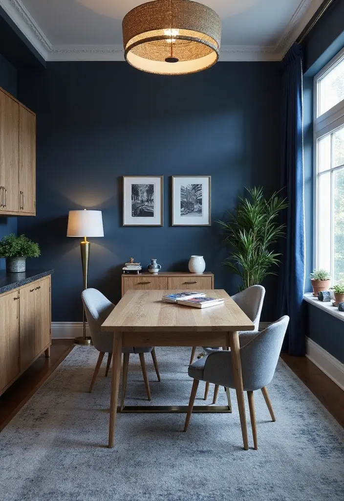 29 Office Paint Colors That Feel Fresh and Productive 20 29 Office Paint Colors That Feel Fresh and Productive - 20. Enigmatic Indigo