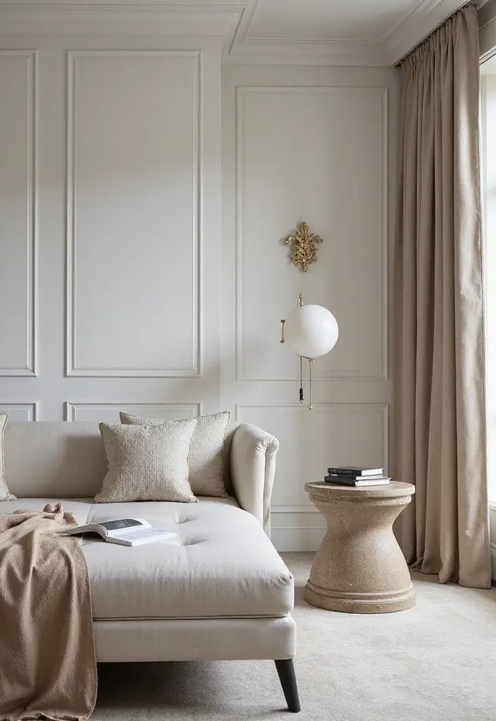 29 Office with Daybed Ideas That Mix Comfort with Work - 18. Understated Elegance