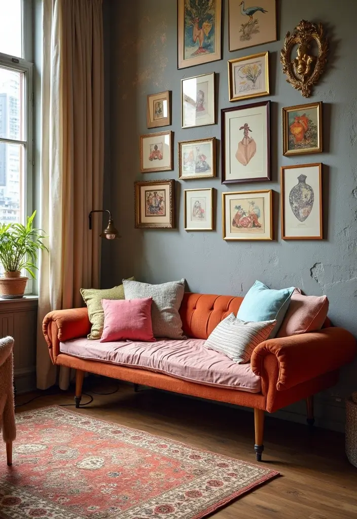 29 Office with Daybed Ideas That Mix Comfort with Work - 20. Artistic Installation