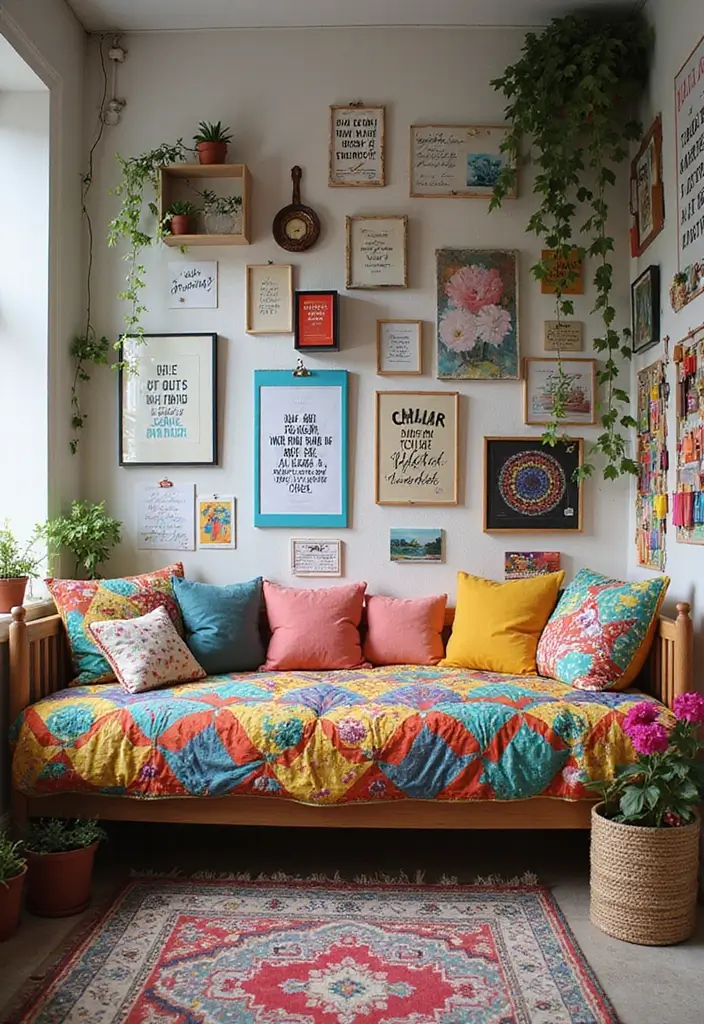 29 Office with Daybed Ideas That Mix Comfort with Work - 7. Artistic Inspiration Hub