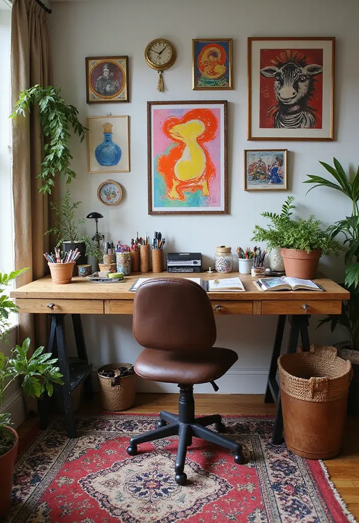 30 Modern Home Office Designs That Look Sleek and Stylish 10 30 Modern Home Office Designs That Look Sleek and Stylish - 10. Artistic Workspace