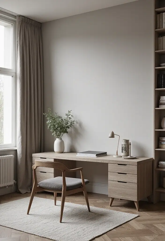 30 Modern Home Office Designs That Look Sleek and Stylish 14 30 Modern Home Office Designs That Look Sleek and Stylish - 14. Monochromatic Elegance