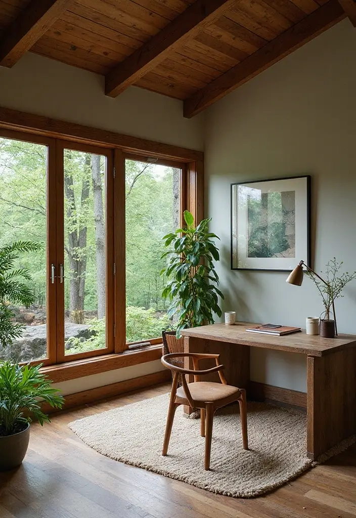 30 Modern Home Office Designs That Look Sleek and Stylish 20 30 Modern Home Office Designs That Look Sleek and Stylish - 20. Outdoor-Inspired Workspace