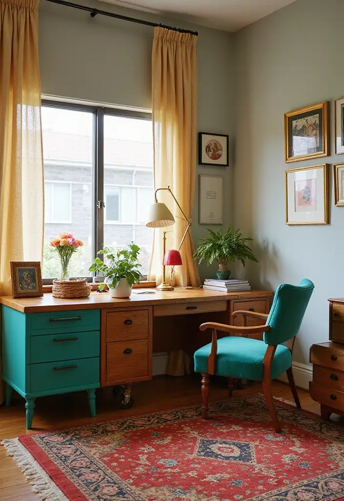 30 Modern Home Office Designs That Look Sleek and Stylish 22 30 Modern Home Office Designs That Look Sleek and Stylish - 22. Retro Revival