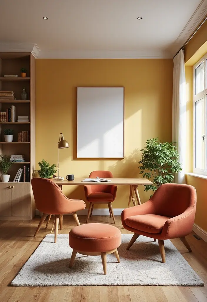 30 Modern Home Office Designs That Look Sleek and Stylish 23 30 Modern Home Office Designs That Look Sleek and Stylish - 23. Clean Lines and Bold Colors
