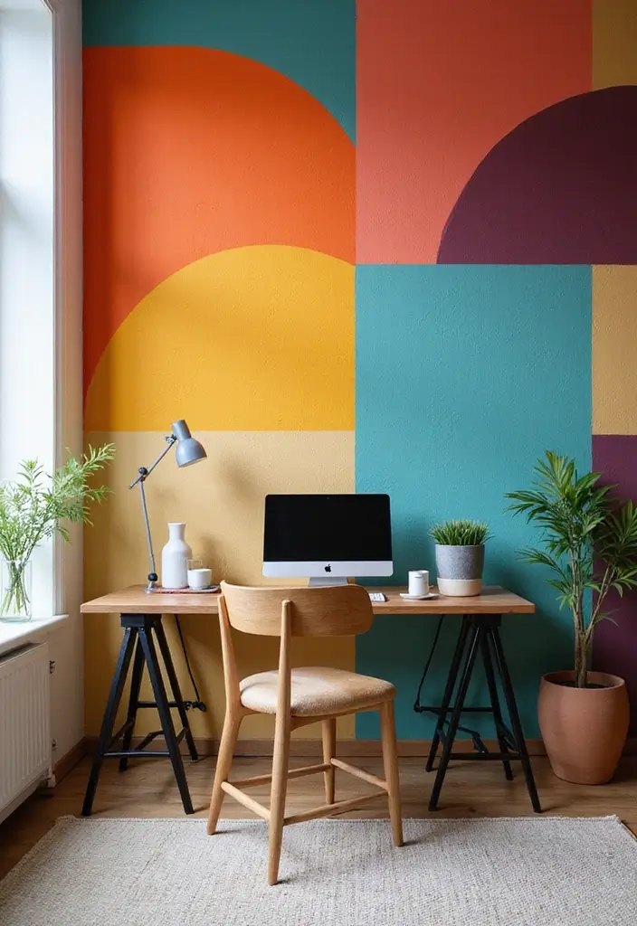30 Modern Home Office Designs That Look Sleek and Stylish 25 30 Modern Home Office Designs That Look Sleek and Stylish - 25. Artistic Accent Walls