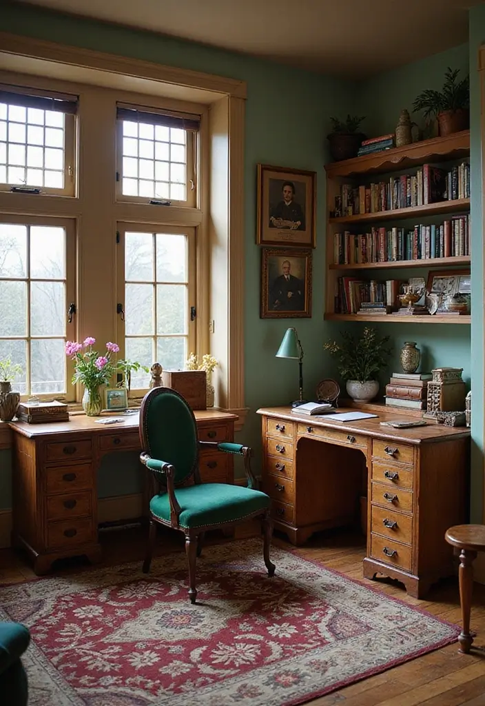 30 Modern Home Office Designs That Look Sleek and Stylish 8 30 Modern Home Office Designs That Look Sleek and Stylish - 8. Vintage Revival