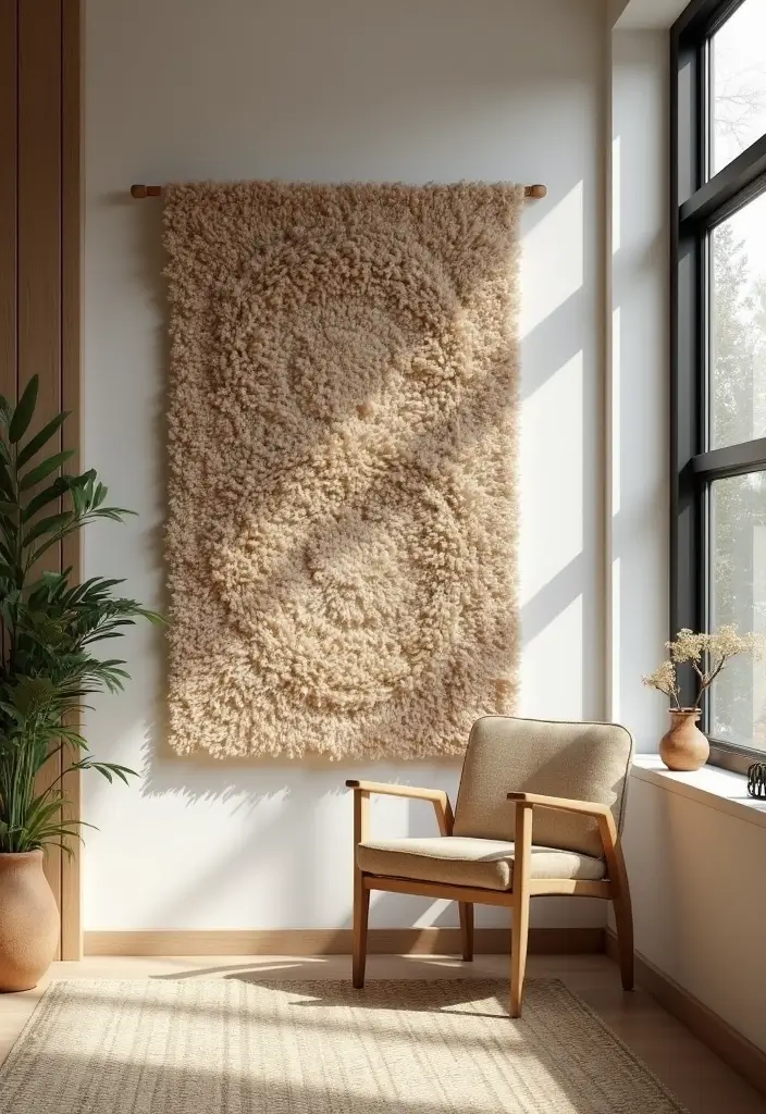 30 Office Wall Decor Ideas That Everyone Will Notice 28 30 Office Wall Decor Ideas That Everyone Will Notice - 28. Natural Fiber Rugs on Walls